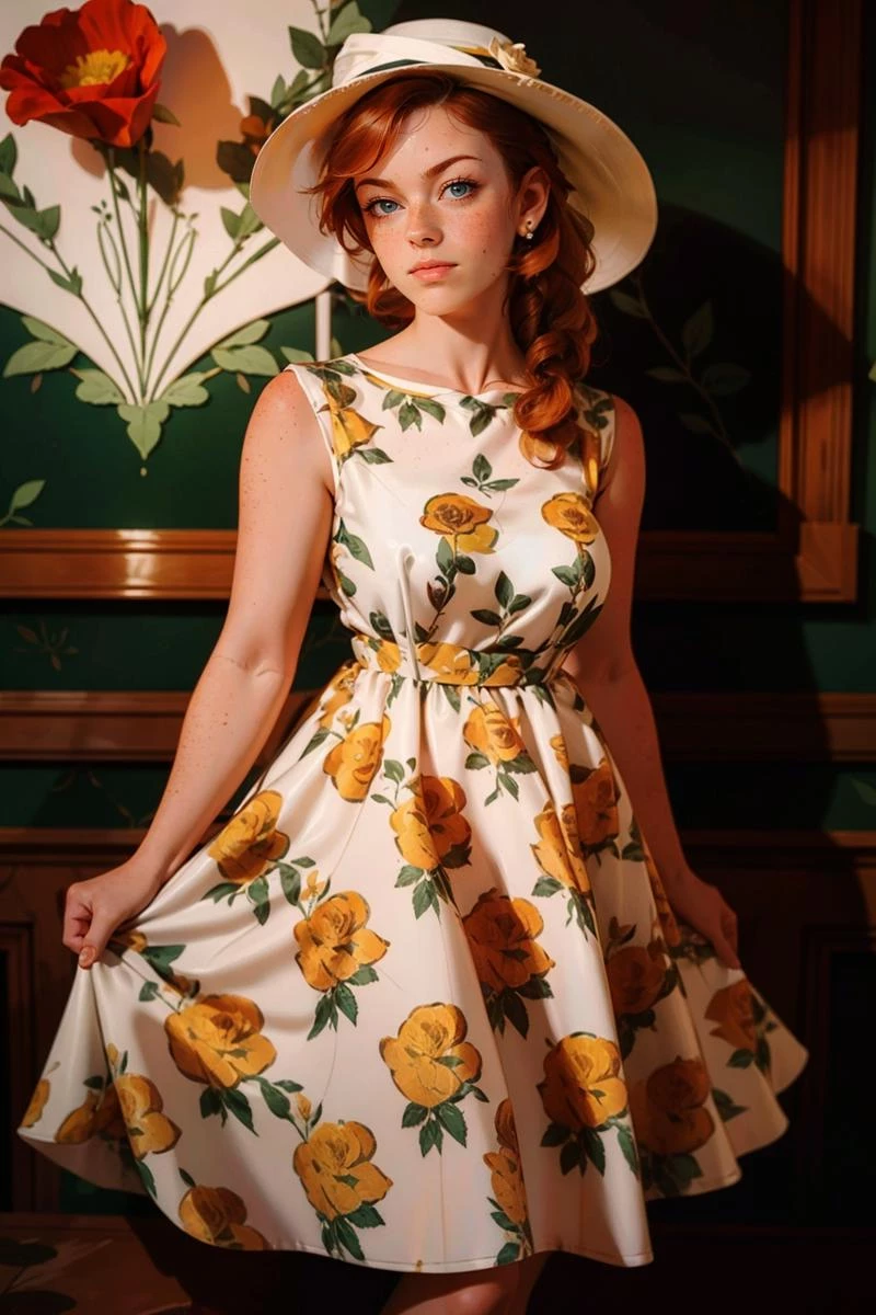 Retro 2025 floral dress